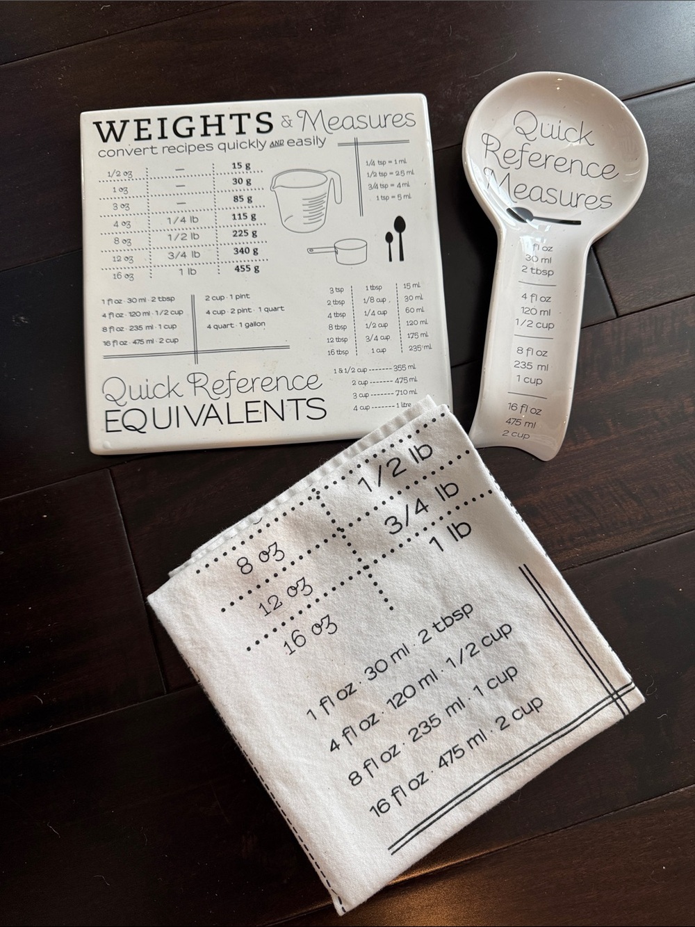 Crate & Barrel Kitchen accessories- measurement conversion motif